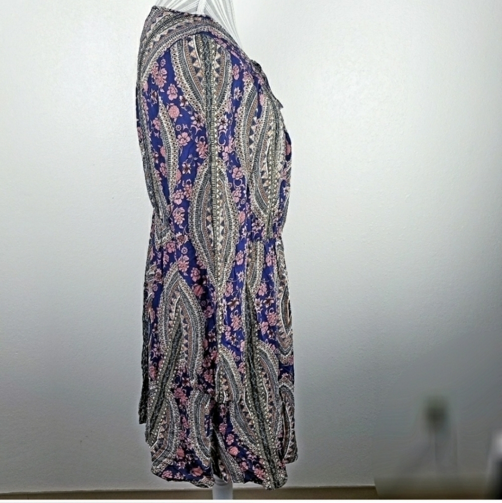 Forever 21 Boho Long Sleeved Floral Festival Dress - Picture 3 of 5